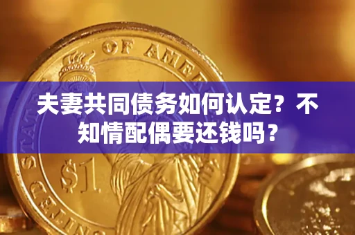 武汉夫妻共同债务如何认定？不知情配偶要还钱吗？