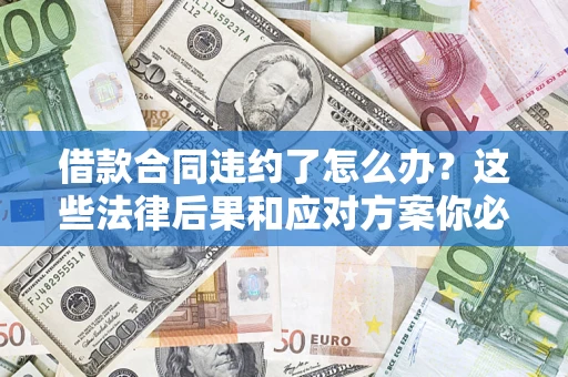 武汉借款合同违约了怎么办？这些法律后果和应对方案你必须知道